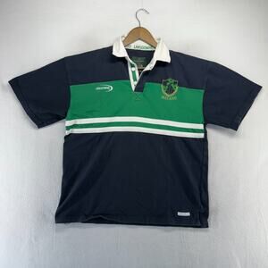 Vintage Ireland Rugby Shirt Men's Large Blue Green Lansdowne Heritage Collection